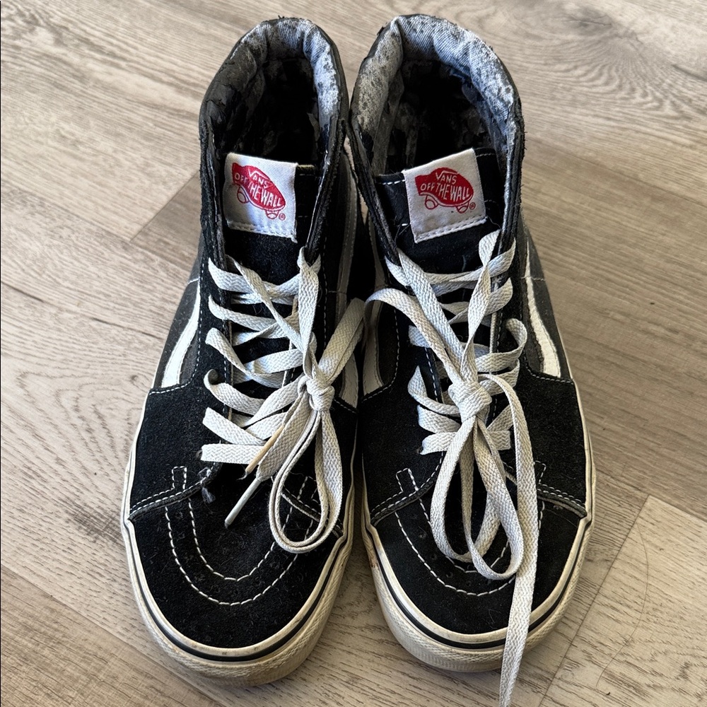 Vans Kids Black and White High-Top Sneakers